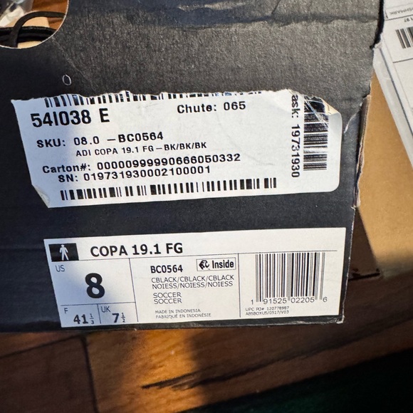 Adidas Black copa 19.1 Soccer Shoes NWT - Picture 4 of 4